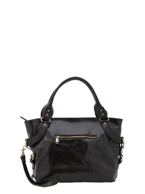 Women's Vacchetta Leather Double Handle Tote Bag – Black – Made in Italy - I Fratelli