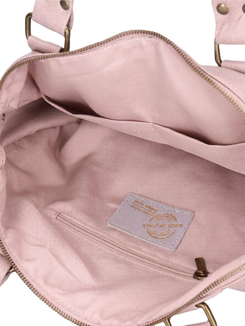 Women's Genuine Leather Handbag – Pink – Made in Italy - Chiara Ferretti