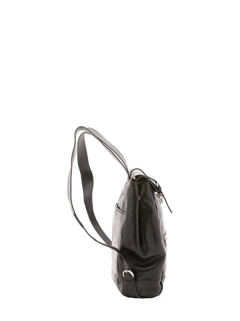 Vintage Leather Backpack - Black - Alessia Firenze