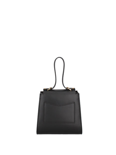 Black Genuine Leather Leather Top Handle Satchel Bag Made in Italy – Black - Viola Castellani