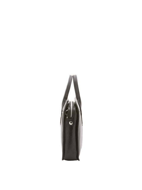 Classic Leather Tote Handbag - Black - Alessia Firenze