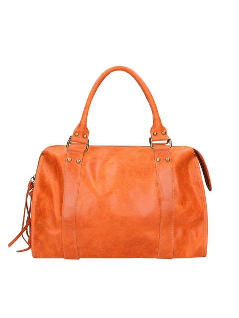 Women's Genuine Leather Shoulder Bag – Orange – Made in Italy - Gave Lux