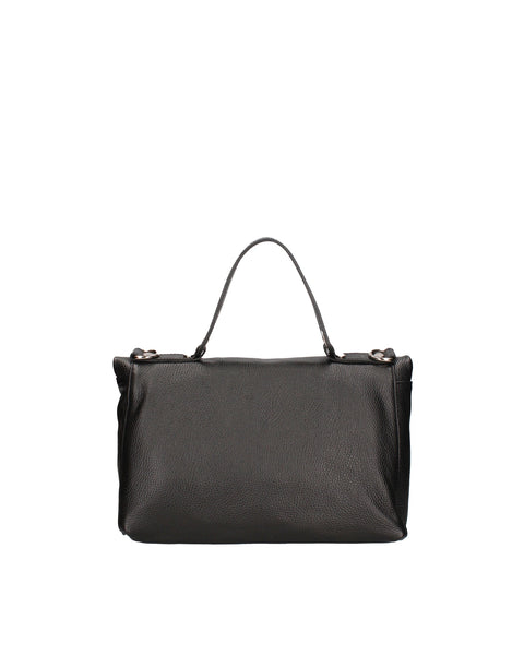 Black Genuine Leather Convertible Leather Backpack Shoulder Bag Made in Italy – Black - Viola Castellani