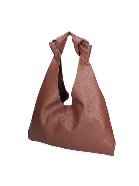 Brown Genuine Leather Leather Shoulder Tote Bag Made in Italy – Brown - Viola Castellani