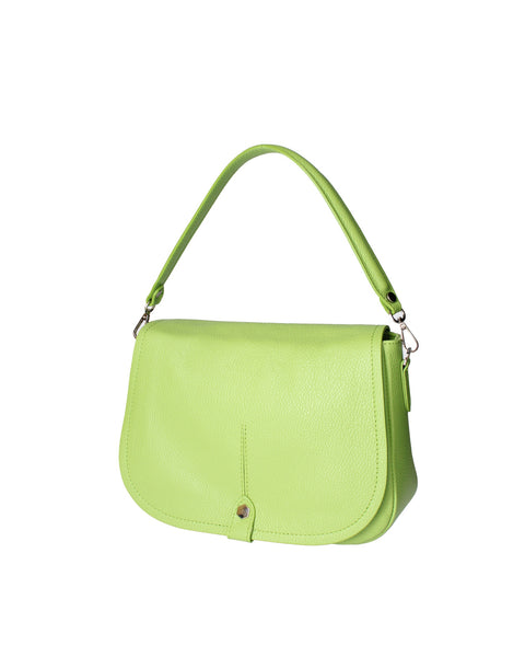 Green Genuine Leather Leather Shoulder Crossbody Bag Made in Italy – Green - Viola Castellani