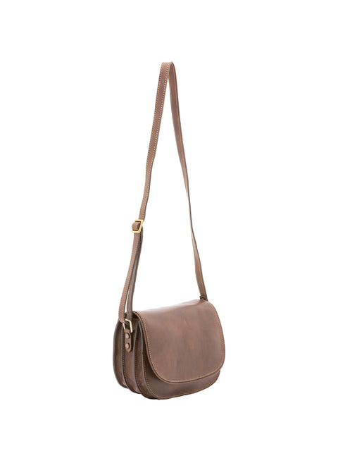 Women's Leather Crossbody Bag - Dark Brown - Alessia Firenze