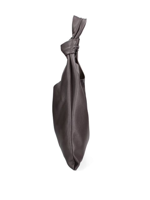 Dark Brown Genuine Leather Leather Shoulder Tote Bag Made in Italy – Dark Brown - Viola Castellani