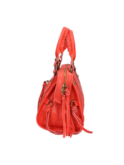 Women's Genuine Suede Leather Shoulder Bag – Red – Made in Italy - Gave Lux