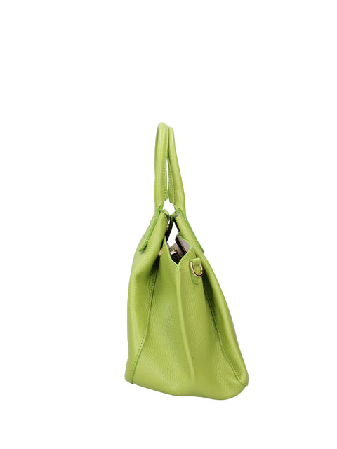 Women's Genuine Dollaro Leather Handbag – Green – Made in Italy - Chiara Ferretti