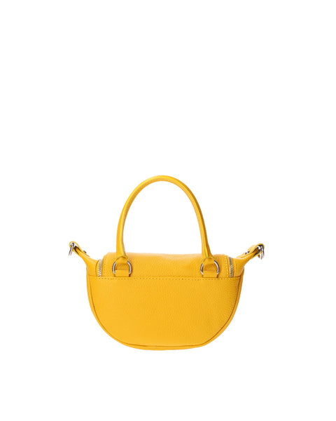 Yellow Genuine Leather Leather Top Handle Handbag Made in Italy – Yellow - Viola Castellani