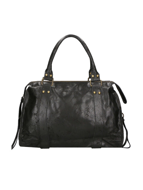 Women's Genuine Leather Shoulder Bag – Black – Made in Italy - Gave Lux