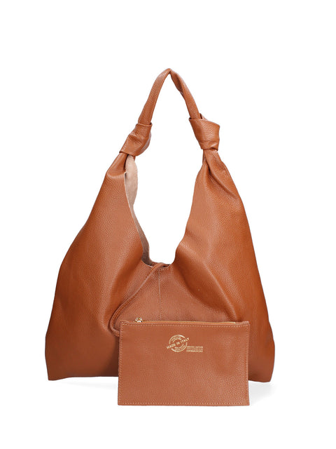 Leather Genuine Leather Leather Shoulder Tote Bag Made in Italy – Scuro - Viola Castellani