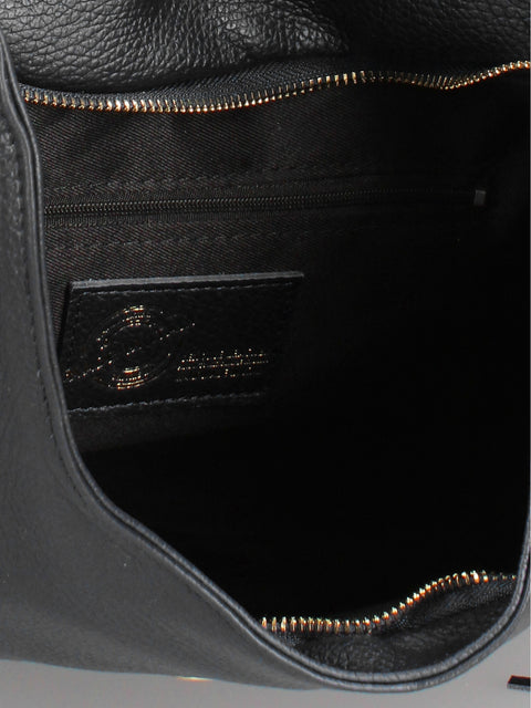Women's Genuine Leather Handbag – Black Dollaro - Chiara Ferretti