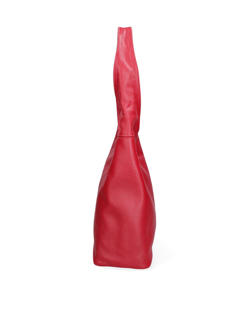 Women's Double Compartment Leather Hobo Shoulder Bag with Pouch – Red – Made in Italy - Gave Lux