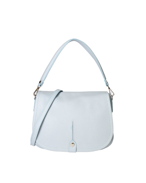 Celeste Genuine Leather Leather Shoulder Crossbody Bag Made in Italy – Sky Blue - Viola Castellani