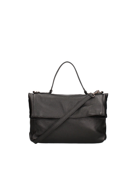 Black Genuine Leather Convertible Leather Backpack Shoulder Bag Made in Italy – Black - Viola Castellani