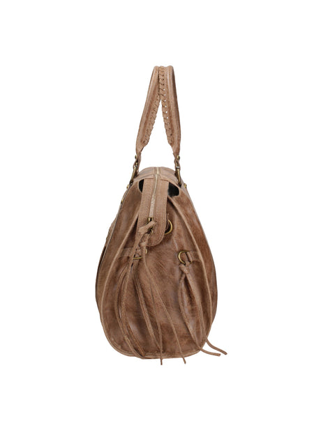 Women's Genuine Leather Shoulder Bag – Hazelnut – Made in Italy - Gave Lux