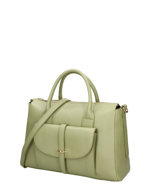 Women's Genuine Leather Handbag – Green – Made in Italy - Chiara Ferretti