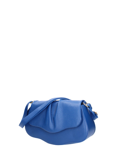 Blue Genuine Leather Leather Shoulder Crossbody Bag Made in Italy – Blueette - Viola Castellani