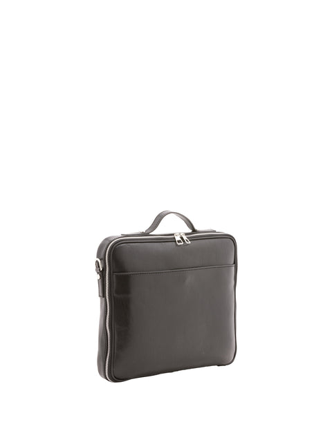 Large Leather Tote Handbag - Black - Alessia Firenze