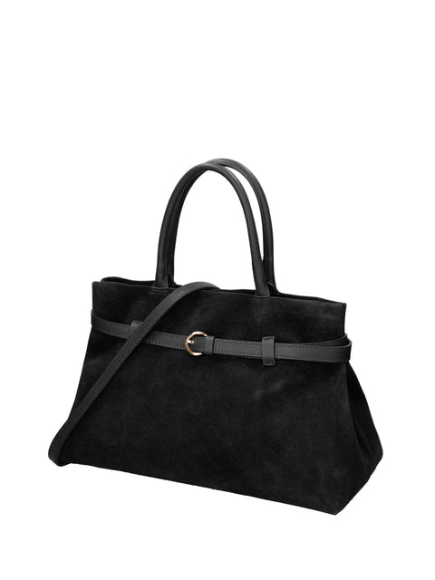 Women's Genuine Leather Handbag – Black - Chiara Ferretti