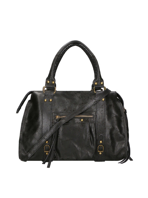 Women's Genuine Leather Shoulder Bag – Black – Made in Italy - Gave Lux