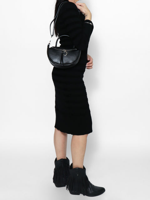 Black Genuine Leather Leather Top Handle Handbag Made in Italy – Black - Viola Castellani