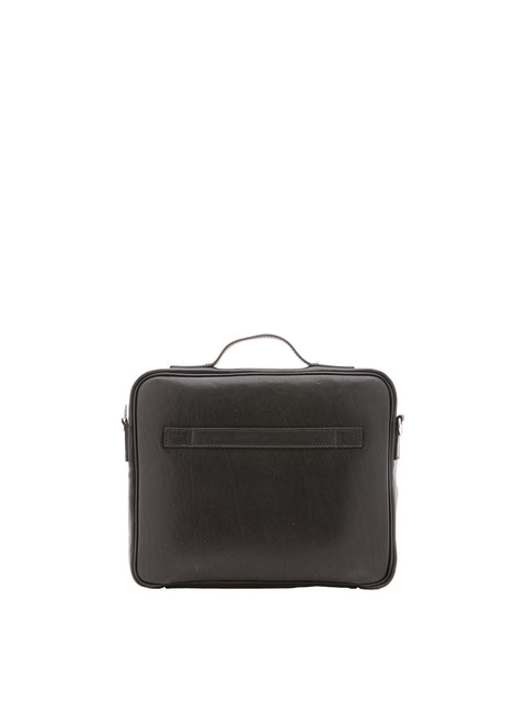 Large Leather Tote Handbag - Black - Alessia Firenze