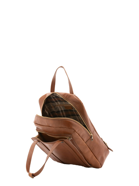 Premium Leather Backpack - Honey - Alessia Firenze