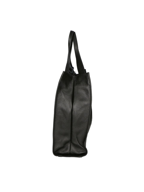 Women's Minimalist Leather Shoulder Bag – Black – Made in Italy - Gave Lux