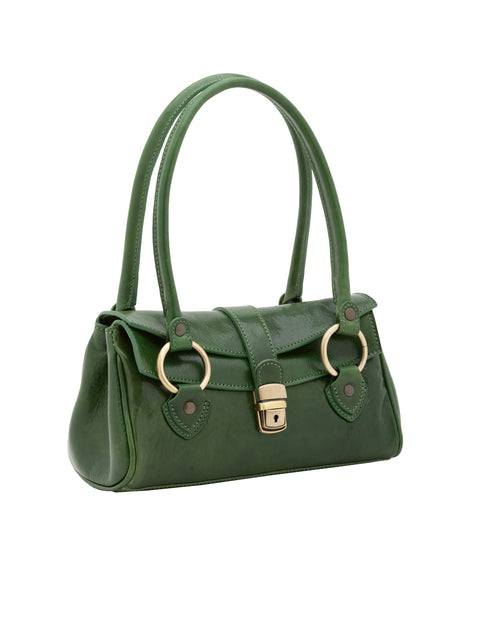 Women's Leather Doctor Bag with Double Zip Pockets – Green – Made in Italy - I Fratelli