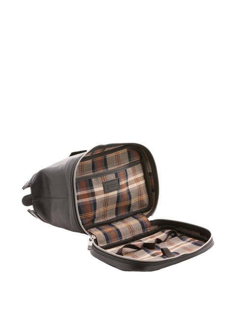 Leather Travel Clutch Bag - Black - Alessia Firenze