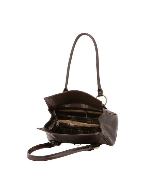 Women's Leather Doctor Bag with Double Zip Pockets – Dark Brown – Made in Italy - I Fratelli