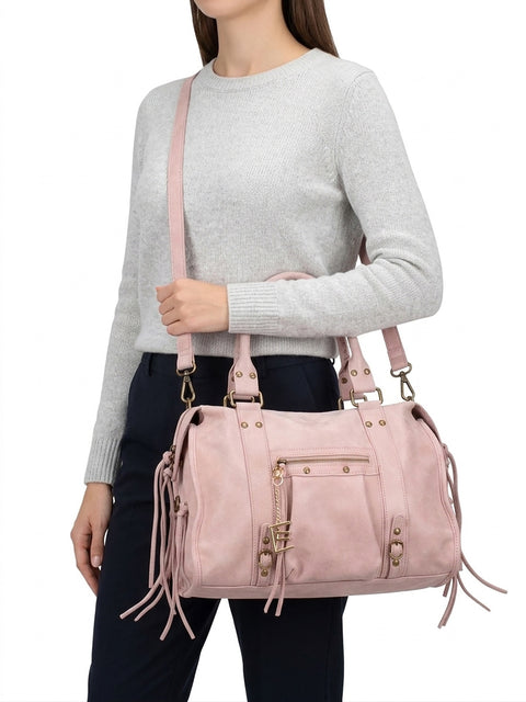 Women's Genuine Leather Handbag – Pink – Made in Italy - Chiara Ferretti