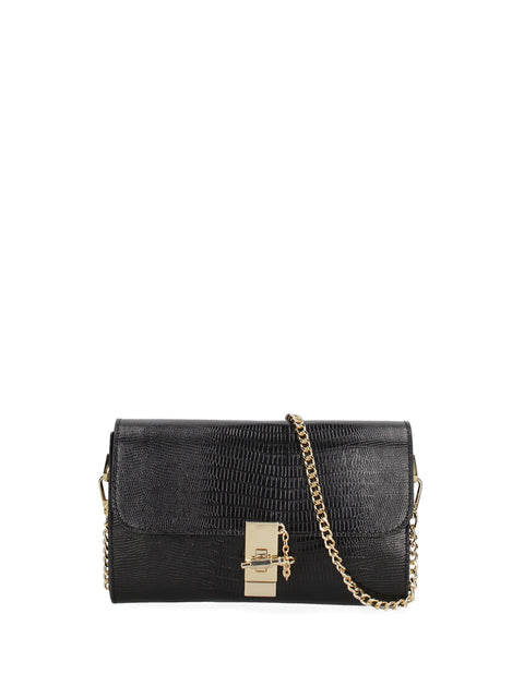 Black Genuine Leather Shoulder Bag Made in Italy – Black - Viola Castellani