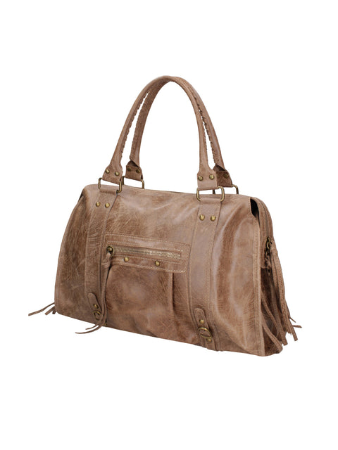 Women's Genuine Leather Shoulder Bag – Hazelnut – Made in Italy - Gave Lux