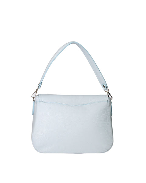 Celeste Genuine Leather Leather Shoulder Crossbody Bag Made in Italy – Sky Blue - Viola Castellani
