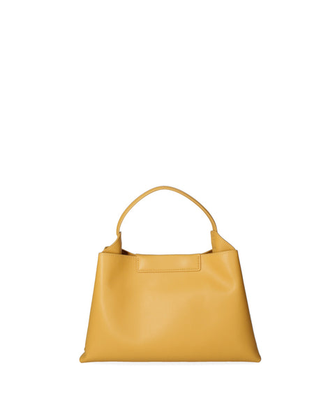 Yellow Regenerated Leather Top Handle Handbag Made in Italy – Yellow - Viola Castellani