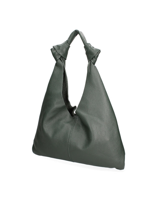 Green Genuine Leather Leather Shoulder Tote Bag Made in Italy – Scuro - Viola Castellani