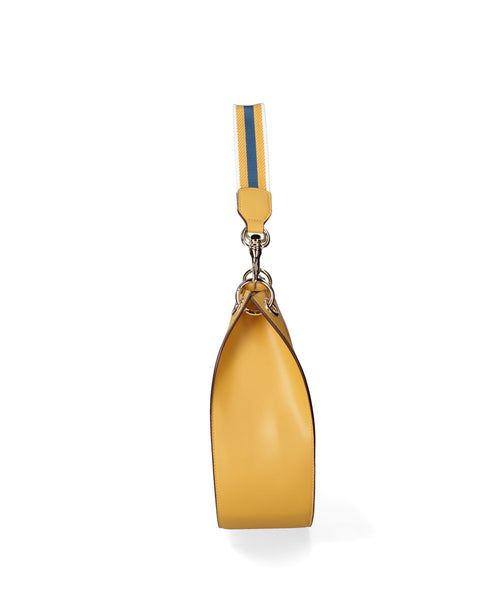 Yellow Regenerated Leather Leather Shoulder Crossbody Bag Made in Italy – Yellow - Viola Castellani