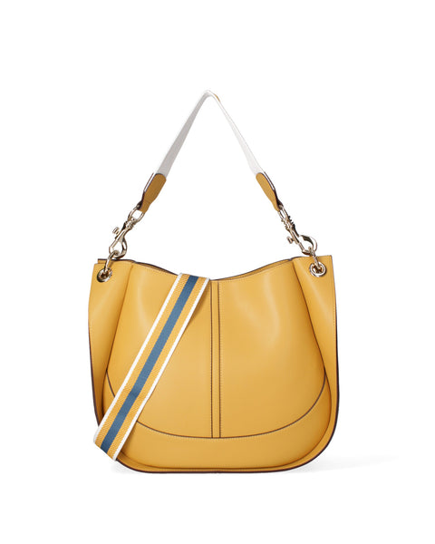 Yellow Regenerated Leather Leather Shoulder Crossbody Bag Made in Italy – Yellow - Viola Castellani