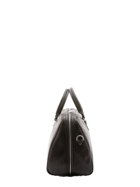 Classic Leather Weekender Bag - Black - Alessia Firenze