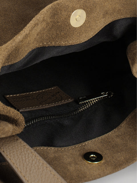 Women's Genuine Leather Handbag – Mocha - Chiara Ferretti