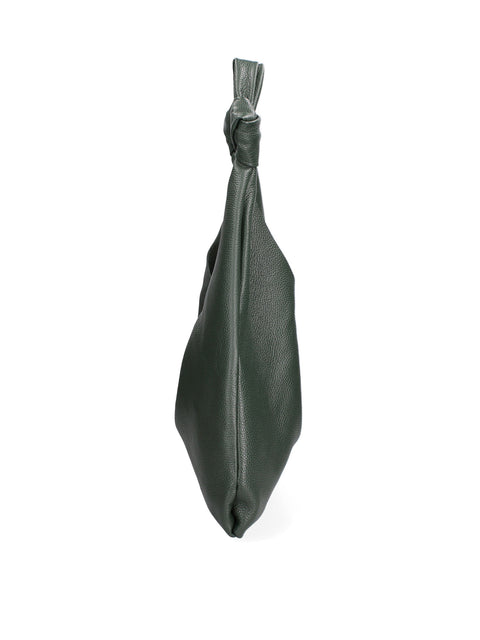 Green Genuine Leather Leather Shoulder Tote Bag Made in Italy – Scuro - Viola Castellani