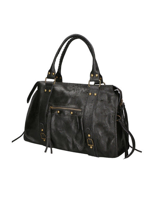 Women's Genuine Leather Shoulder Bag – Black – Made in Italy - Gave Lux