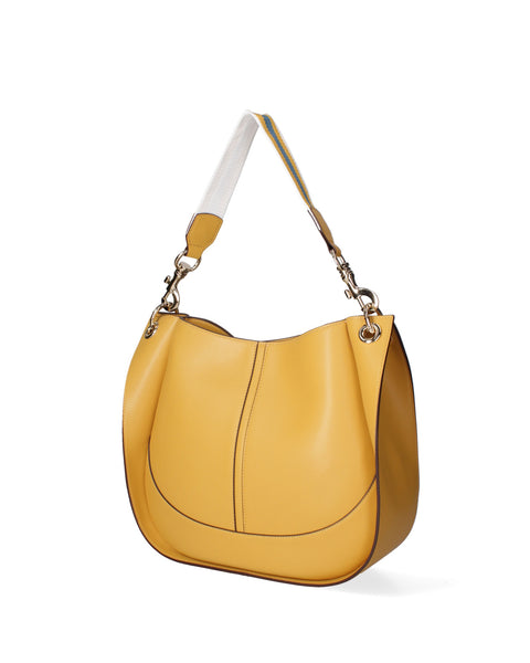 Yellow Regenerated Leather Leather Shoulder Crossbody Bag Made in Italy – Yellow - Viola Castellani