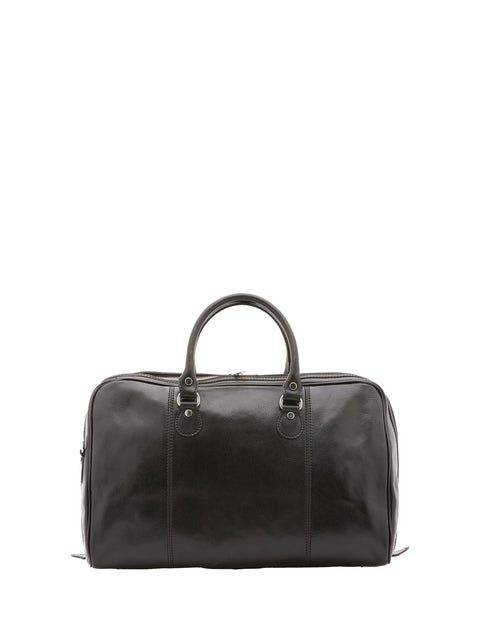 Classic Leather Weekender Bag - Black - Alessia Firenze