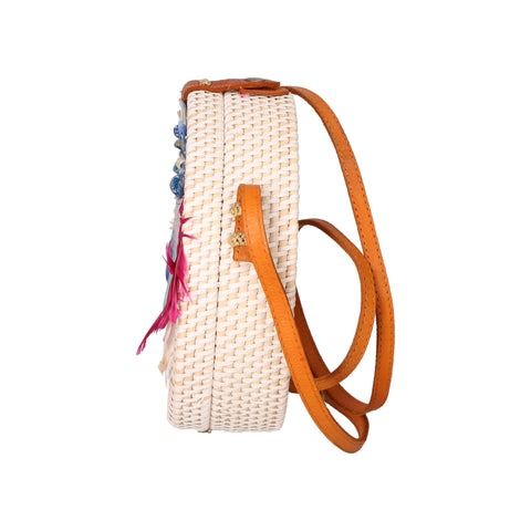 Women's Handwoven Natural Straw Shoulder Bag – Rainbow - Gave Lux