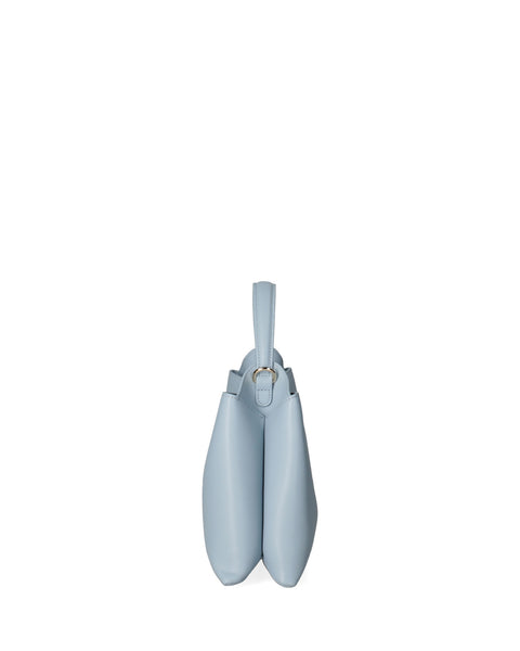 Regenerated Leather Top Handle Handbag Made in Italy – Sky Blue - Viola Castellani