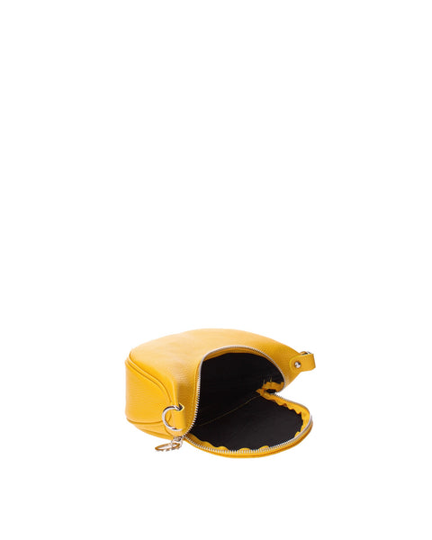 Yellow Genuine Leather Leather Top Handle Handbag Made in Italy – Yellow - Viola Castellani